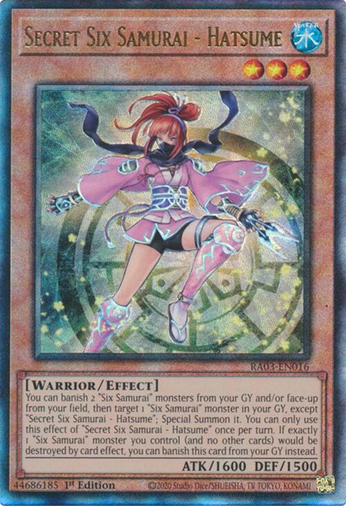 Secret Six Samurai - Hatsume (UTR) [RA03-EN016] Prismatic Ultimate Rare | GnG Games