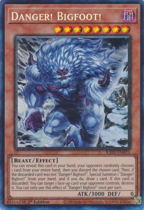 Danger! Bigfoot! (Alternate Art) (CR) [RA03-EN019] Prismatic Collector's Rare | GnG Games