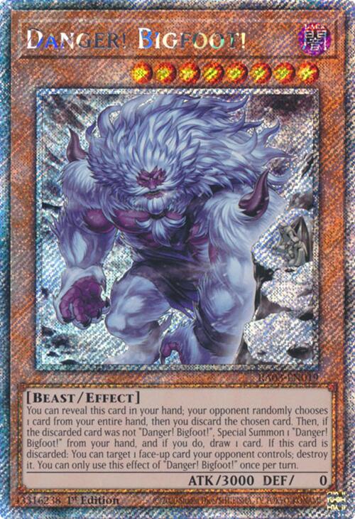 Danger! Bigfoot! (Alternate Art) (Platinum Secret Rare) [RA03-EN019] Platinum Secret Rare | GnG Games