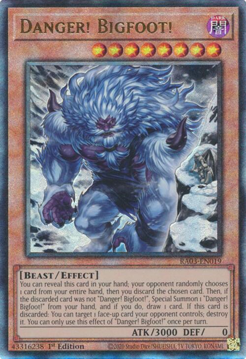 Danger! Bigfoot! (Alternate Art) (UTR) [RA03-EN019] Prismatic Ultimate Rare | GnG Games