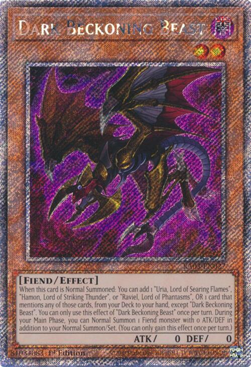 Dark Beckoning Beast (Platinum Secret Rare) [RA03-EN027] Platinum Secret Rare | GnG Games