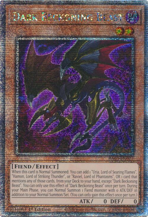 Dark Beckoning Beast (Quarter Century Secret Rare) [RA03-EN027] Quarter Century Secret Rare | GnG Games