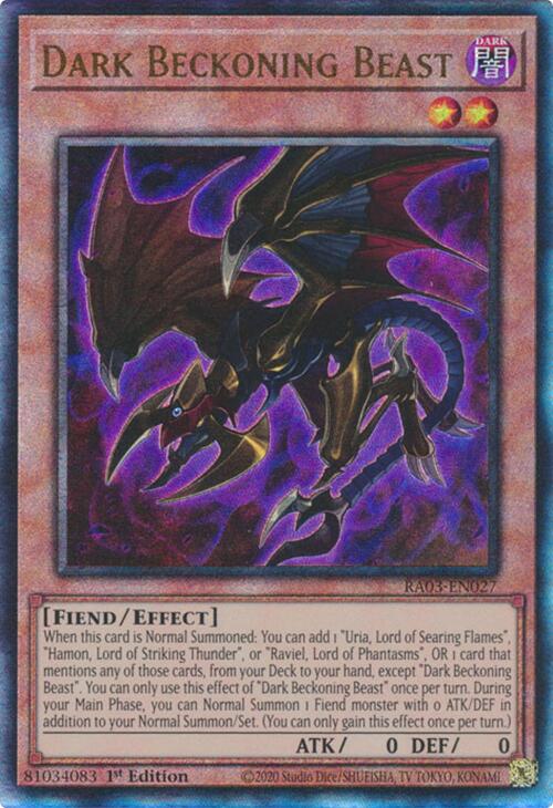 Dark Beckoning Beast (UTR) [RA03-EN027] Prismatic Ultimate Rare | GnG Games