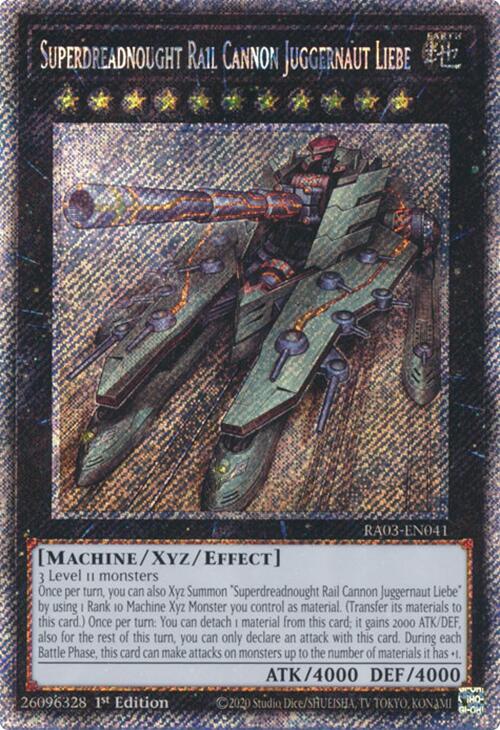 Superdreadnought Rail Cannon Juggernaut Liebe (Platinum Secret Rare) [RA03-EN041] Platinum Secret Rare | GnG Games