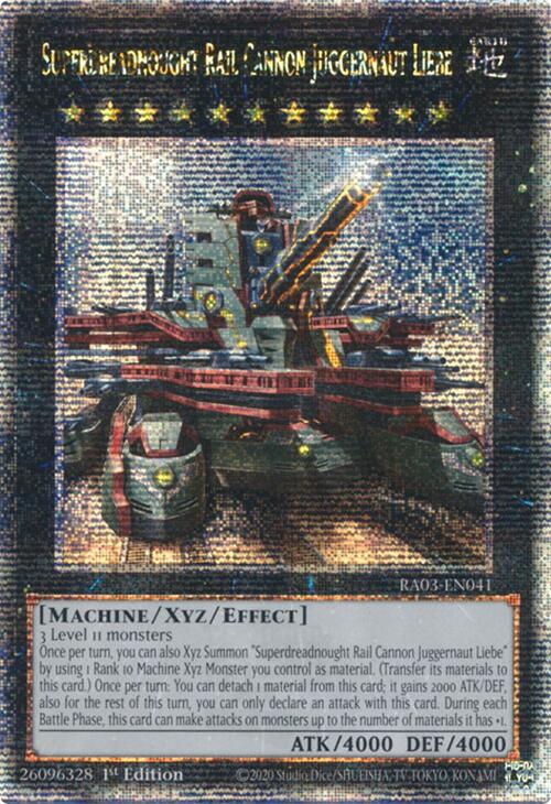 Superdreadnought Rail Cannon Juggernaut Liebe (Alternate Art) (Quarter Century Secret Rare) [RA03-EN041] Quarter Century Secret Rare | GnG Games