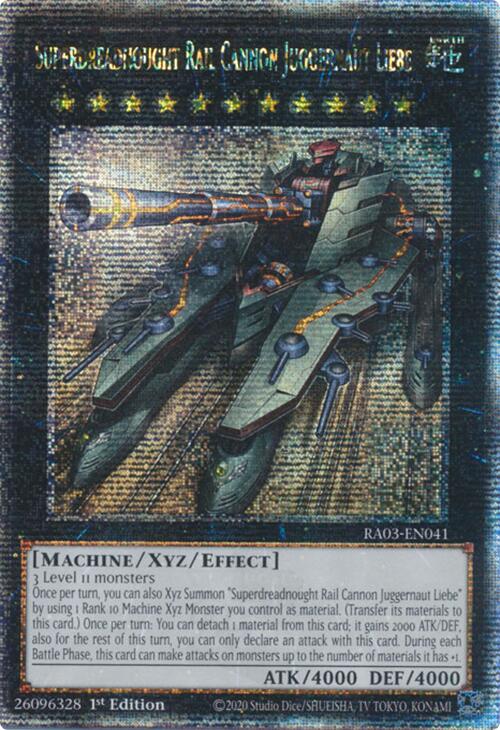 Superdreadnought Rail Cannon Juggernaut Liebe (Quarter Century Secret Rare) [RA03-EN041] Quarter Century Secret Rare | GnG Games