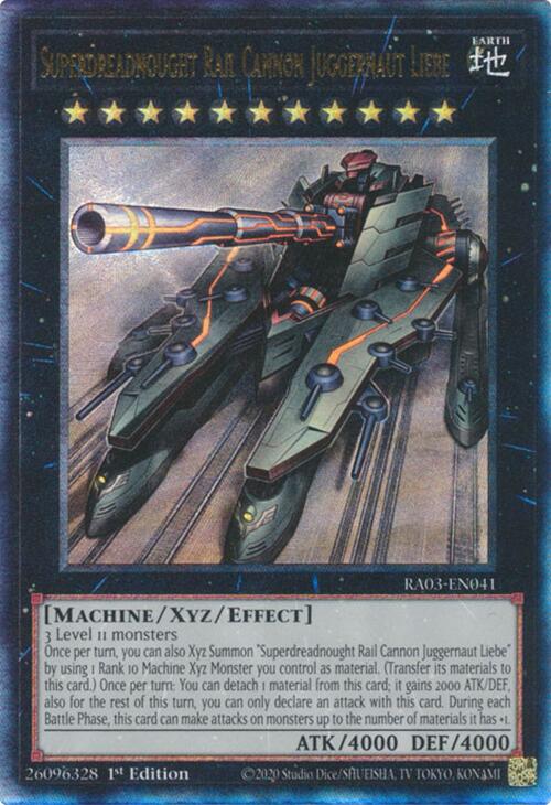 Superdreadnought Rail Cannon Juggernaut Liebe (UTR) [RA03-EN041] Prismatic Ultimate Rare | GnG Games