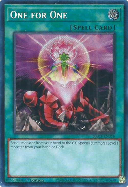 One for One (Secret Rare) [RA03-EN056] Secret Rare | GnG Games