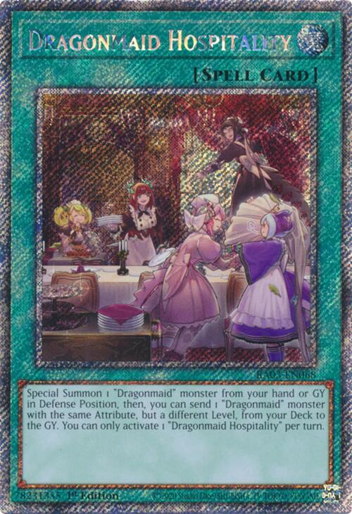 Dragonmaid Hospitality (Platinum Secret Rare) [RA03-EN068] Platinum Secret Rare | GnG Games