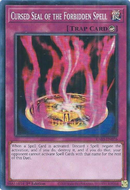 Cursed Seal of the Forbidden Spell [RA03-EN076] Super Rare | GnG Games