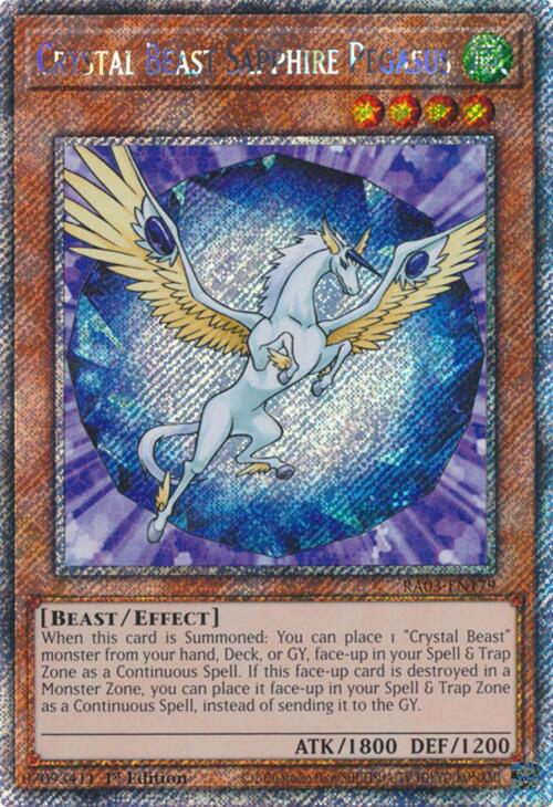 Crystal Beast Sapphire Pegasus (Platinum Secret Rare) [RA03-EN179] Platinum Secret Rare | GnG Games