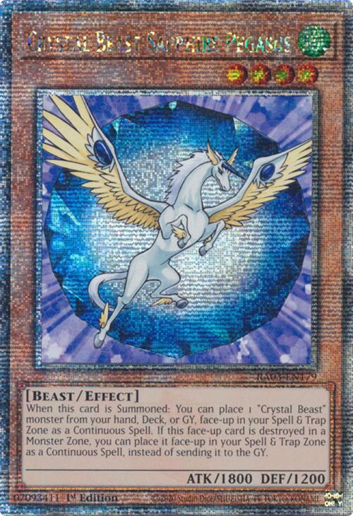 Crystal Beast Sapphire Pegasus (Quarter Century Secret Rare) [RA03-EN179] Quarter Century Secret Rare | GnG Games