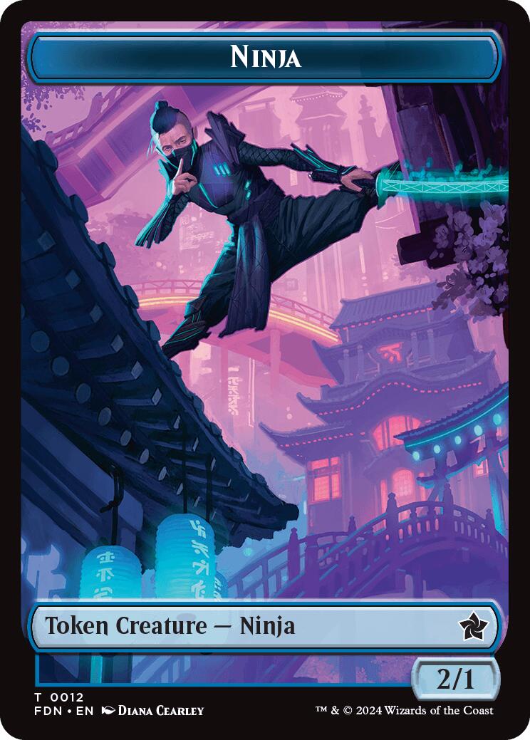 Emblem - Kaito, Cunning Infiltrator // Ninja Doubled-Sided Token [Foundations Tokens] | GnG Games