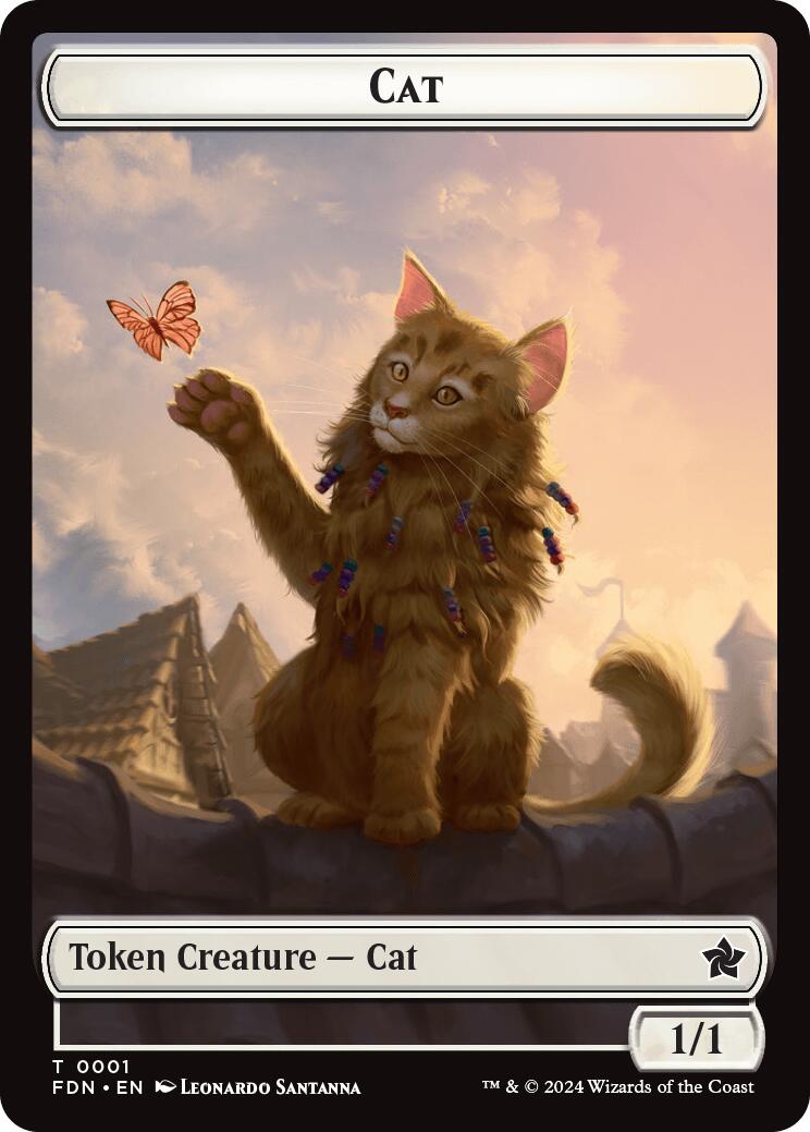 Spirit // Cat (0001) Doubled-Sided Token [Foundations Tokens] | GnG Games