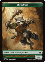 Elf Warrior // Raccoon Doubled-Sided Token [Foundations Tokens] | GnG Games