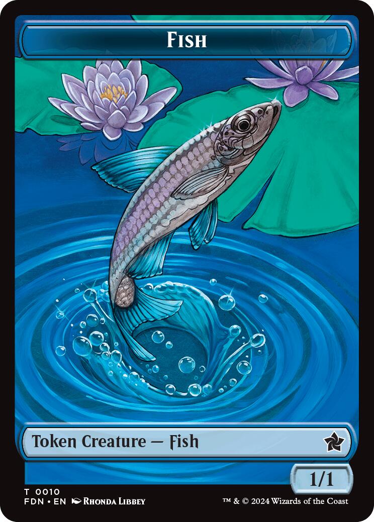 Faerie // Fish Doubled-Sided Token [Foundations Tokens] | GnG Games