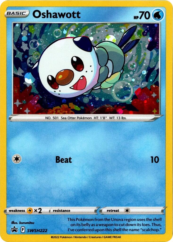 Oshawott (SWSH222) (Cosmo Holo) [Sword & Shield: Black Star Promos] | GnG Games