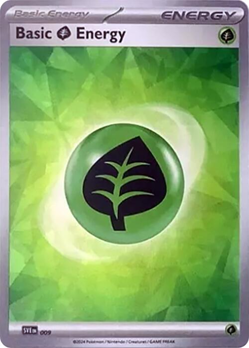 Basic Grass Energy (009) (Cracked Ice Holo) [Scarlet & Violet: Stellar Crown] | GnG Games