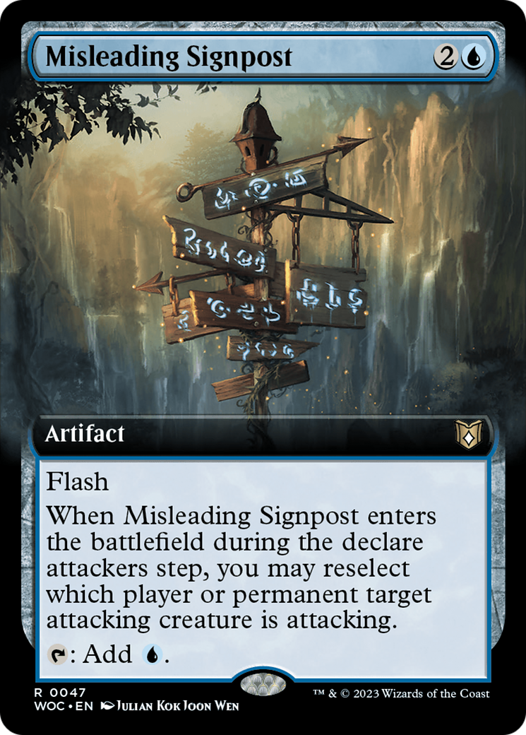 Misleading Signpost (Extended Art) [Wilds of Eldraine Commander] | GnG Games