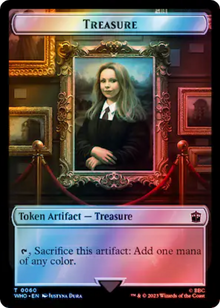 Warrior // Treasure (0060) Double-Sided Token (Surge Foil) [Doctor Who Tokens] | GnG Games