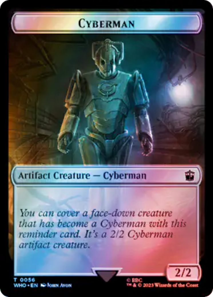 Warrior // Cyberman Double-Sided Token (Surge Foil) [Doctor Who Tokens] | GnG Games