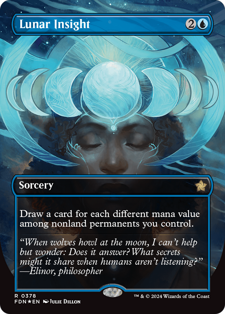 Lunar Insight (Borderless) (Mana Foil) [Foundations] | GnG Games