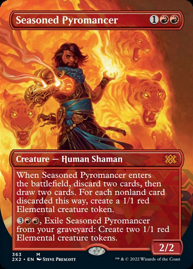 Seasoned Pyromancer (Borderless Alternate Art) [Double Masters 2022] | GnG Games