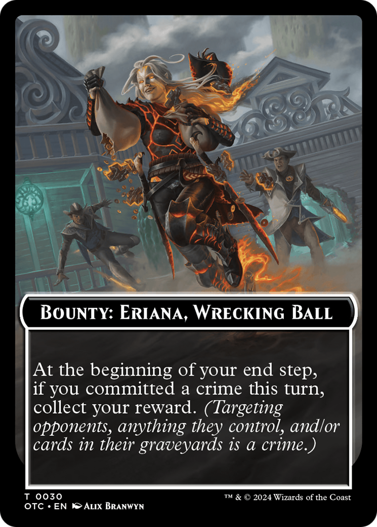 Bounty: Eriana, Wrecking Ball // Bounty Rules Double-Sided Token [Outlaws of Thunder Junction Commander Tokens] | GnG Games