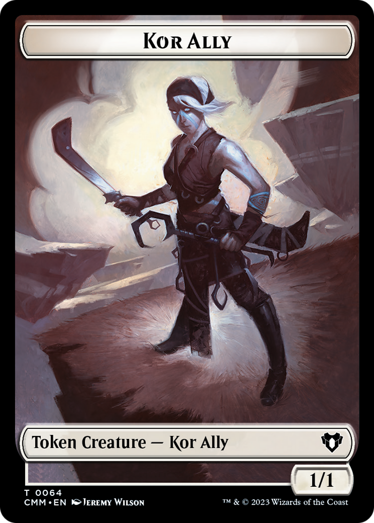 Dragon // Kor Ally Double-Sided Token [Commander Masters Tokens] | GnG Games