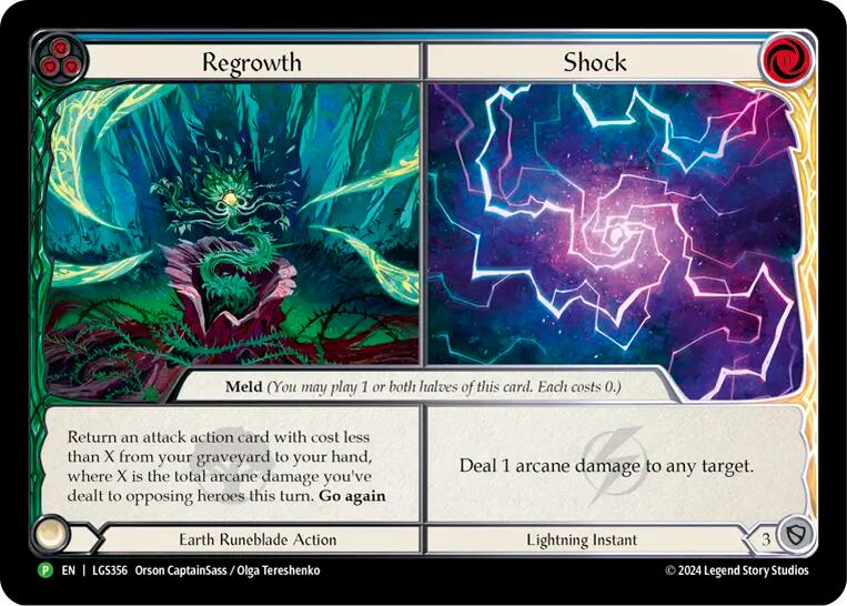 Regrowth // Shock (Cold Foil) [LGS356] (Promo)  Cold Foil | GnG Games