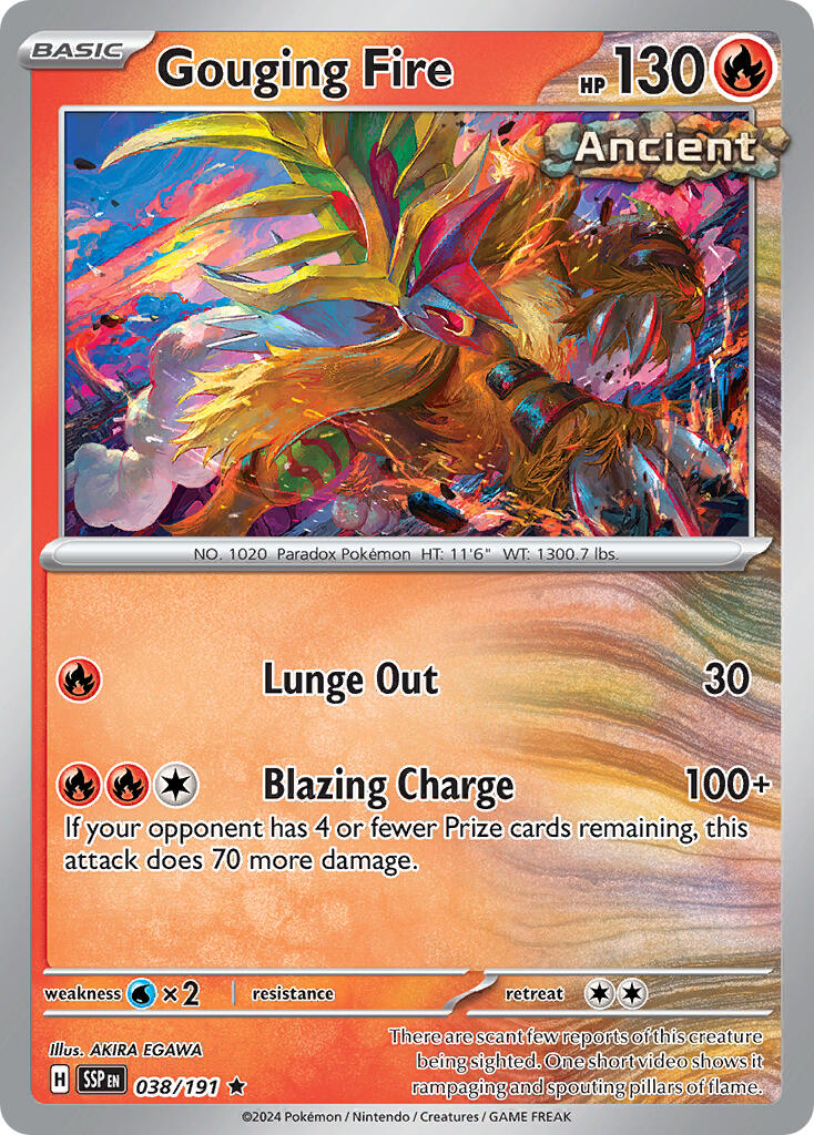 Gouging Fire (038/191) (Theme Deck Exclusive) [Scarlet & Violet: Surging Sparks] | GnG Games