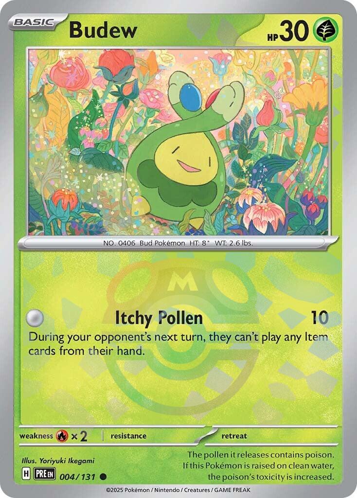 Budew (004/131) (Master Ball Pattern) [Scarlet & Violet: Prismatic Evolutions] | GnG Games