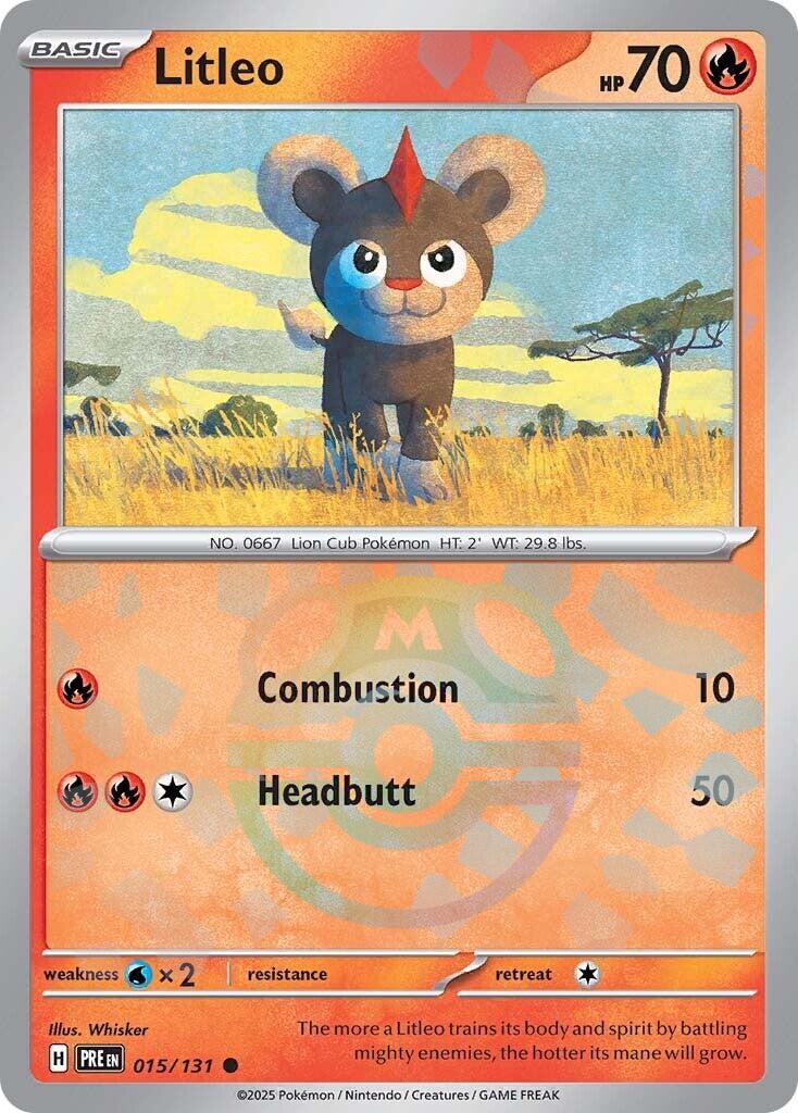 Litleo (015/131) (Master Ball Pattern) [Scarlet & Violet: Prismatic Evolutions] | GnG Games