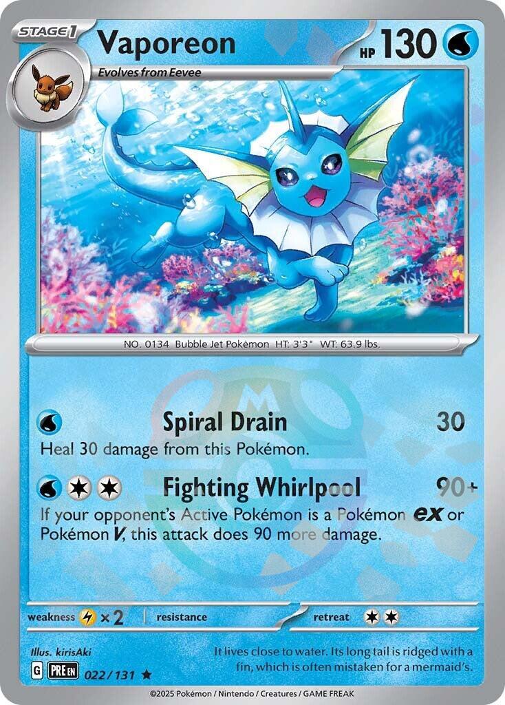Vaporeon (022/131) (Master Ball Pattern) [Scarlet & Violet: Prismatic Evolutions] | GnG Games