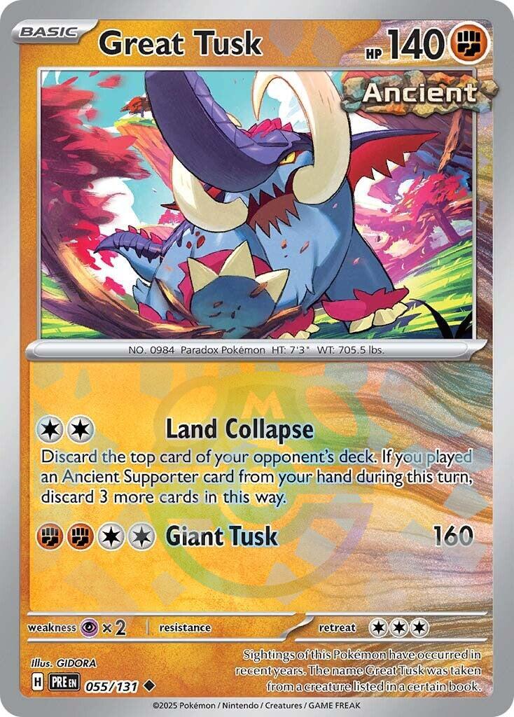 Great Tusk (055/131) (Master Ball Pattern) [Scarlet & Violet: Prismatic Evolutions] | GnG Games