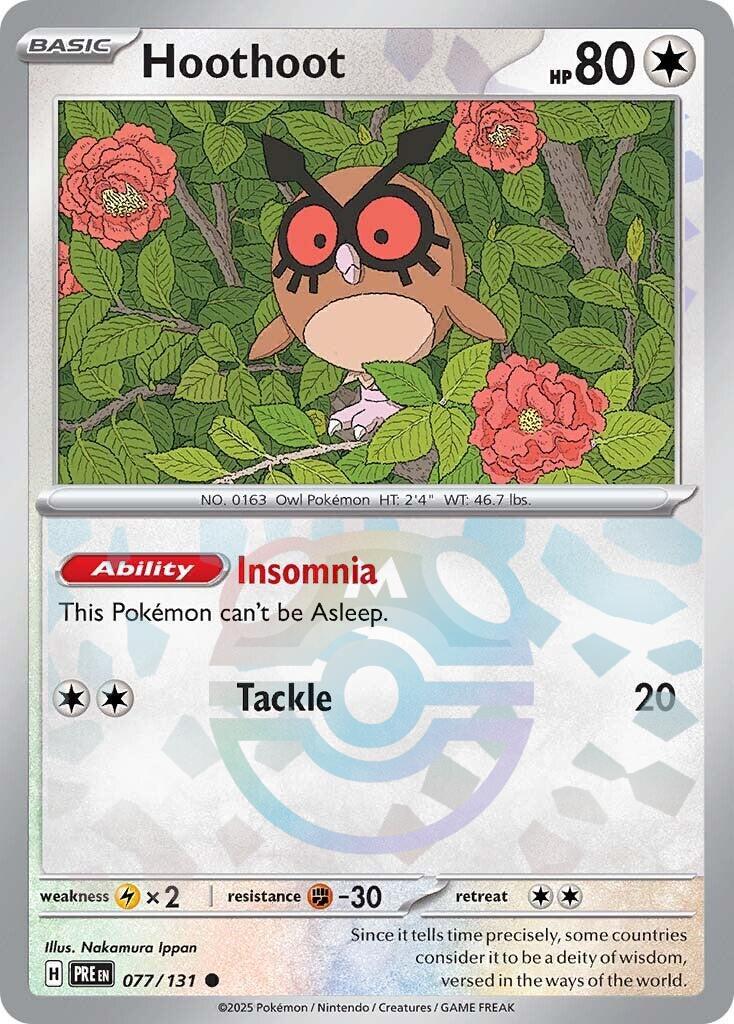 Hoothoot (077/131) (Master Ball Pattern) [Scarlet & Violet: Prismatic Evolutions] | GnG Games