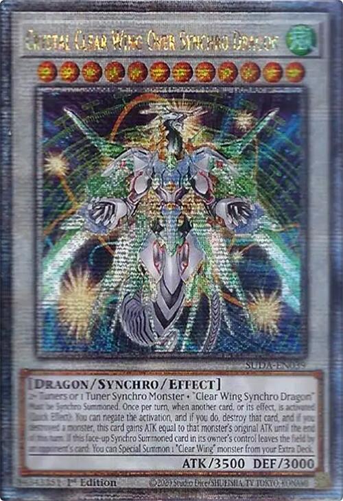 Crystal Clear Wing Over Synchro Dragon (Quarter Century Secret Rare) [SUDA-EN039] Quarter Century Secret Rare | GnG Games