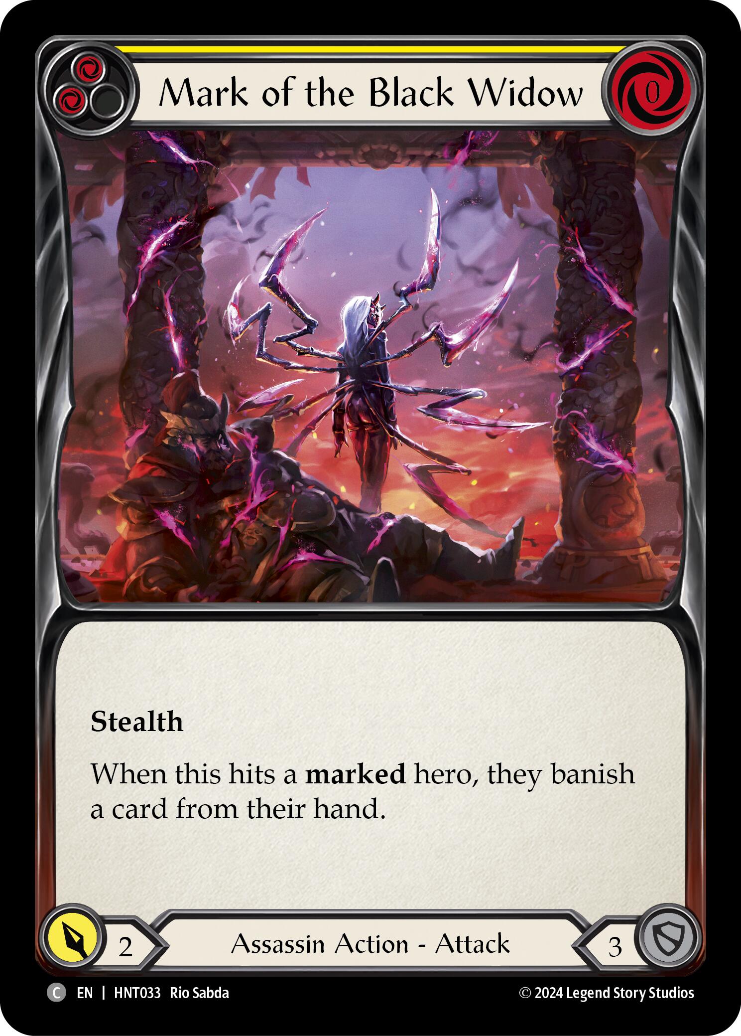 Mark of the Black Widow (Yellow) [HNT033] (The Hunted)  Rainbow Foil | GnG Games
