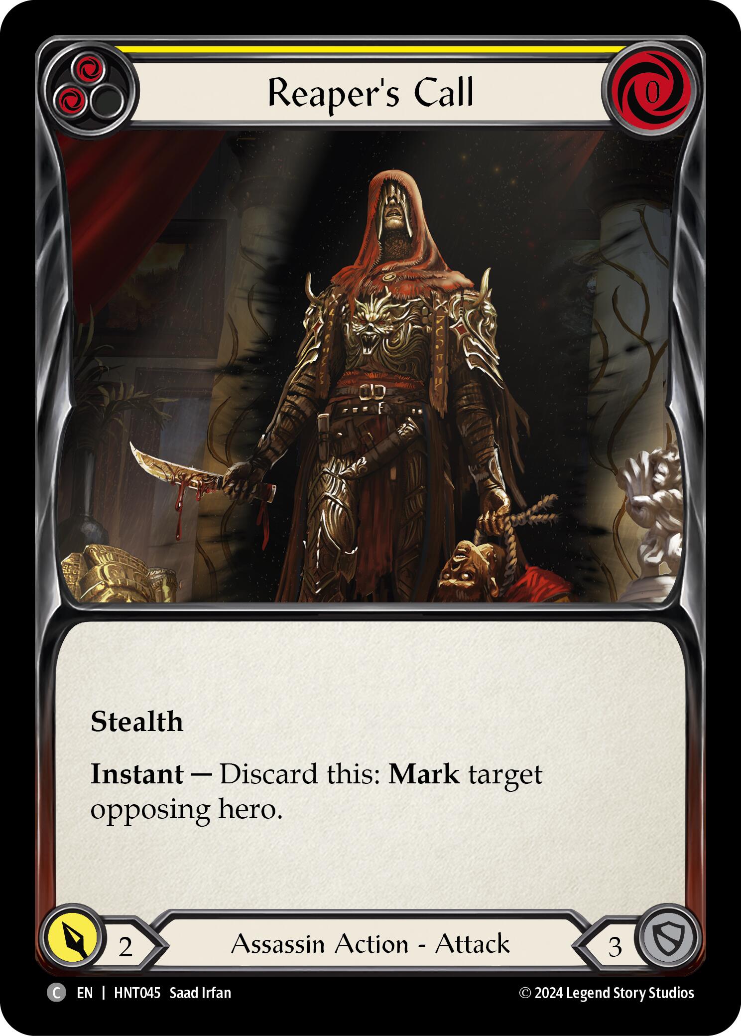 Reaper's Call (Yellow) [HNT045] (The Hunted)  Rainbow Foil | GnG Games