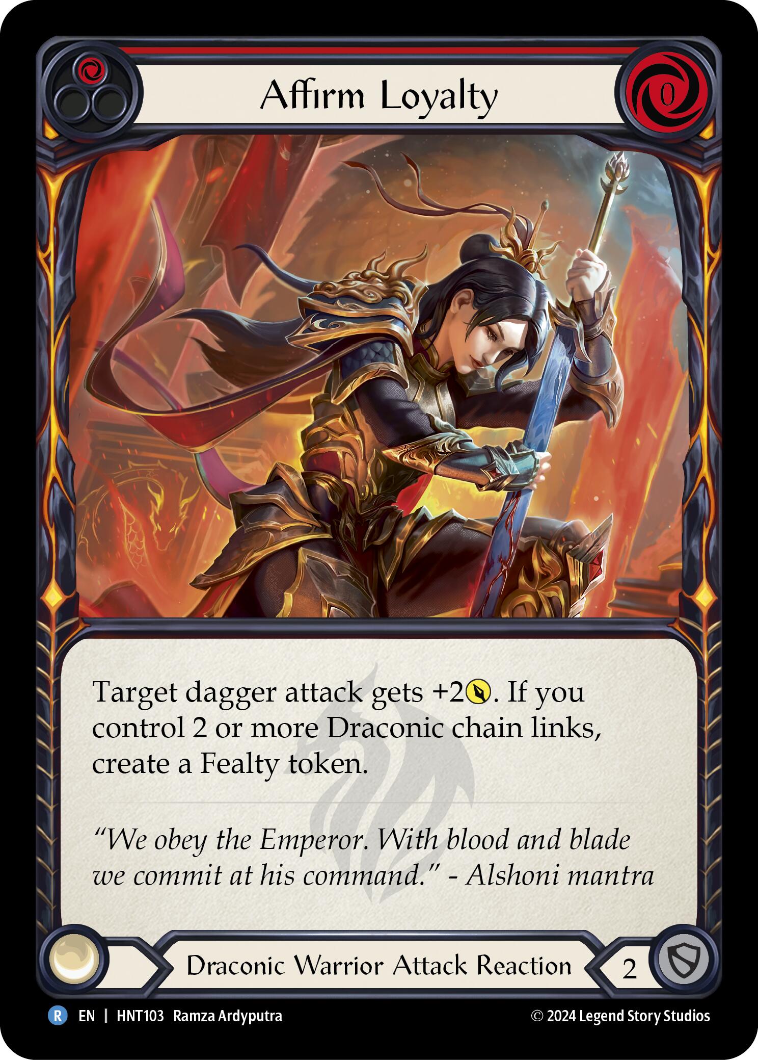 Affirm Loyalty (Red) [HNT103] (The Hunted)  Rainbow Foil | GnG Games
