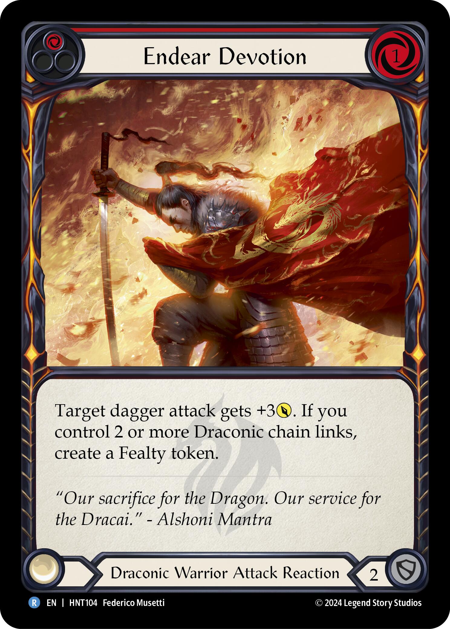 Endear Devotion (Red) [HNT104] (The Hunted)  Rainbow Foil | GnG Games