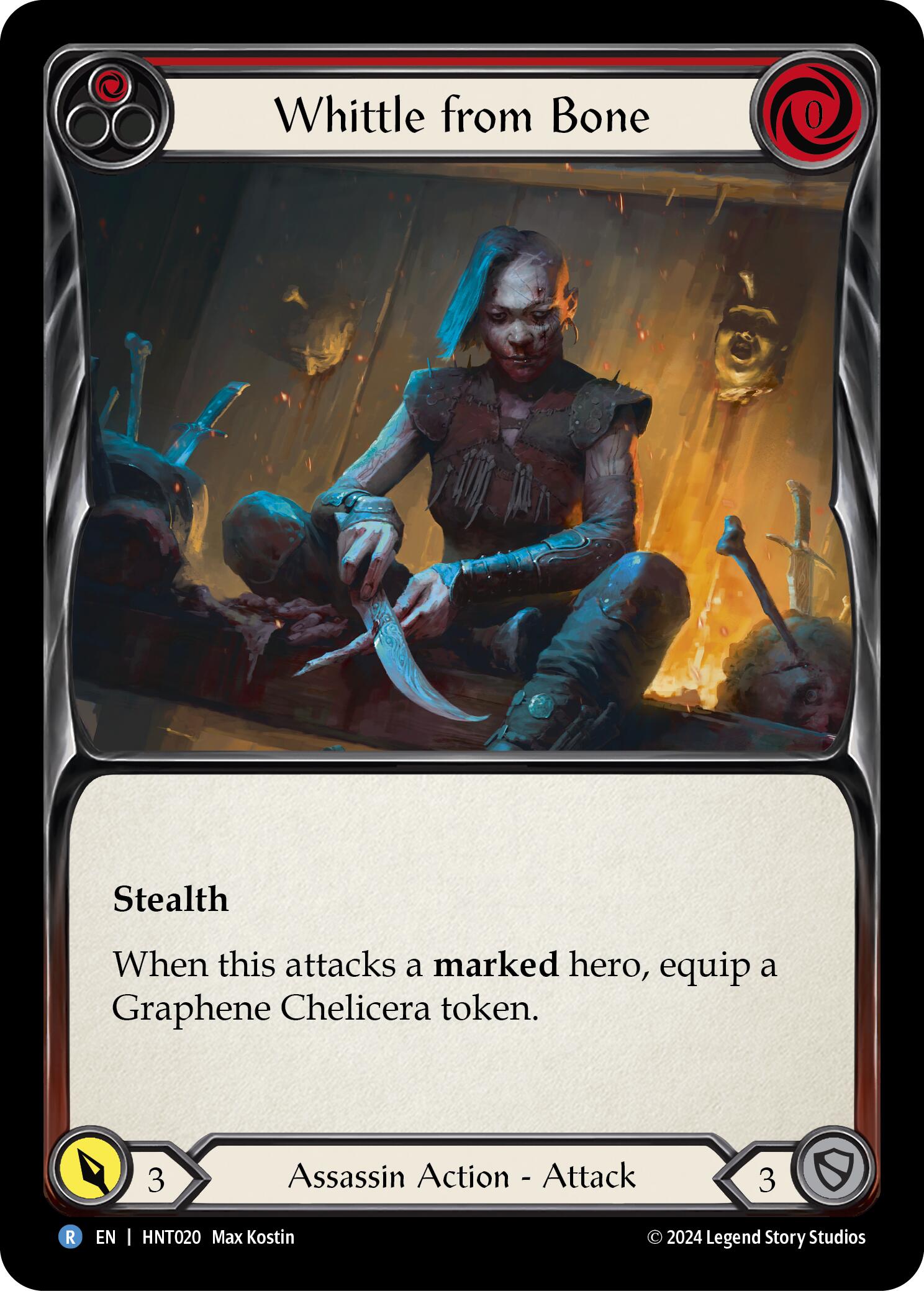 Whittle from Bone (Red) [HNT020] (The Hunted)  Rainbow Foil | GnG Games