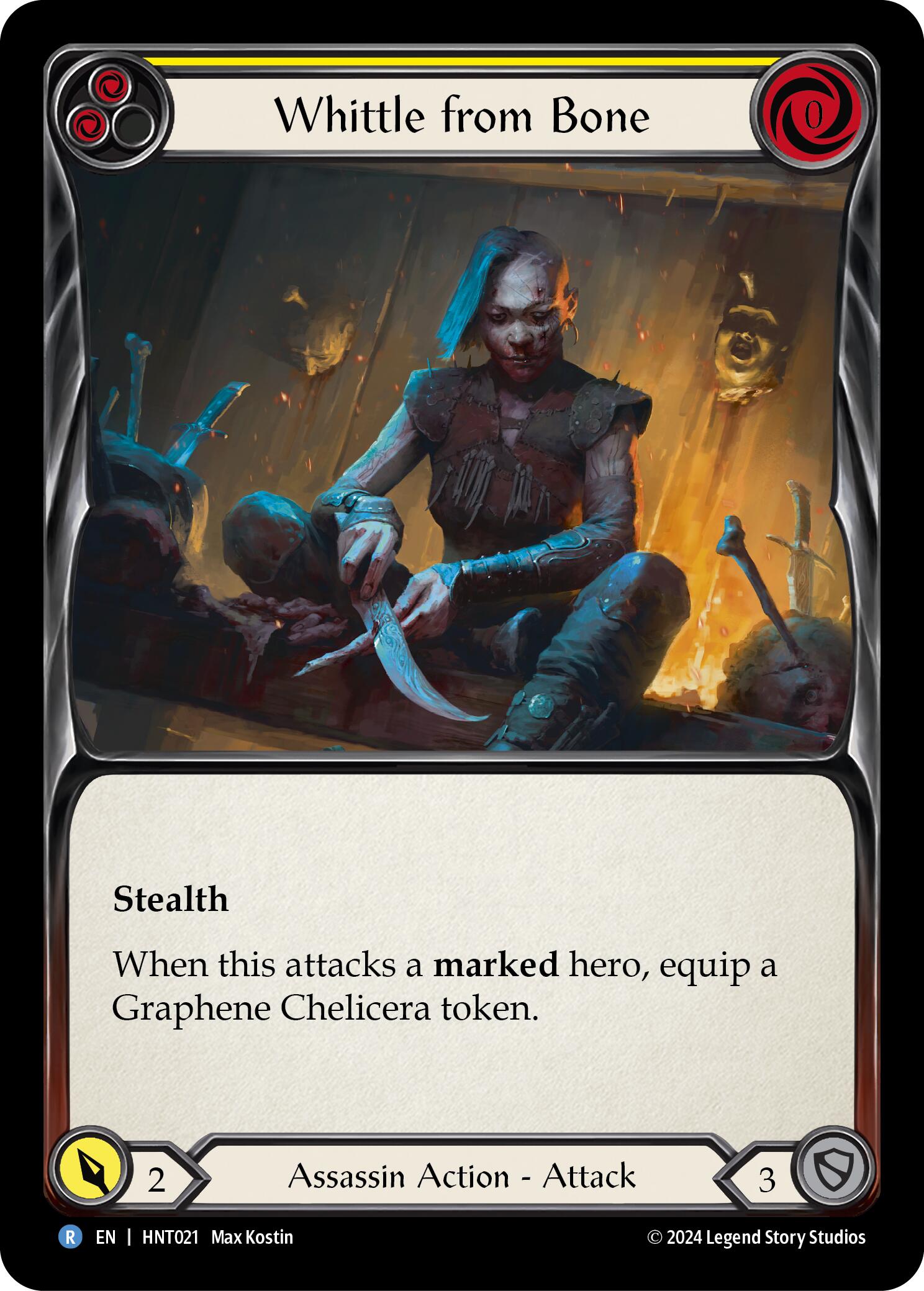 Whittle from Bone (Yellow) [HNT021] (The Hunted)  Rainbow Foil | GnG Games