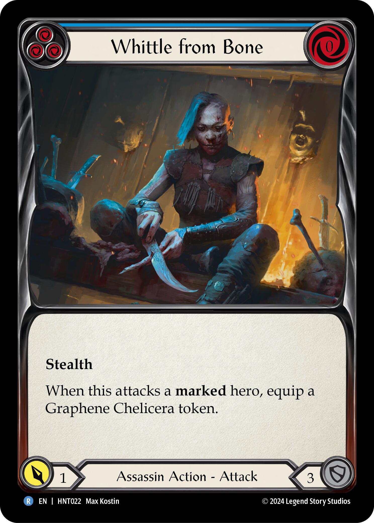 Whittle from Bone (Blue) [HNT022] (The Hunted)  Rainbow Foil | GnG Games