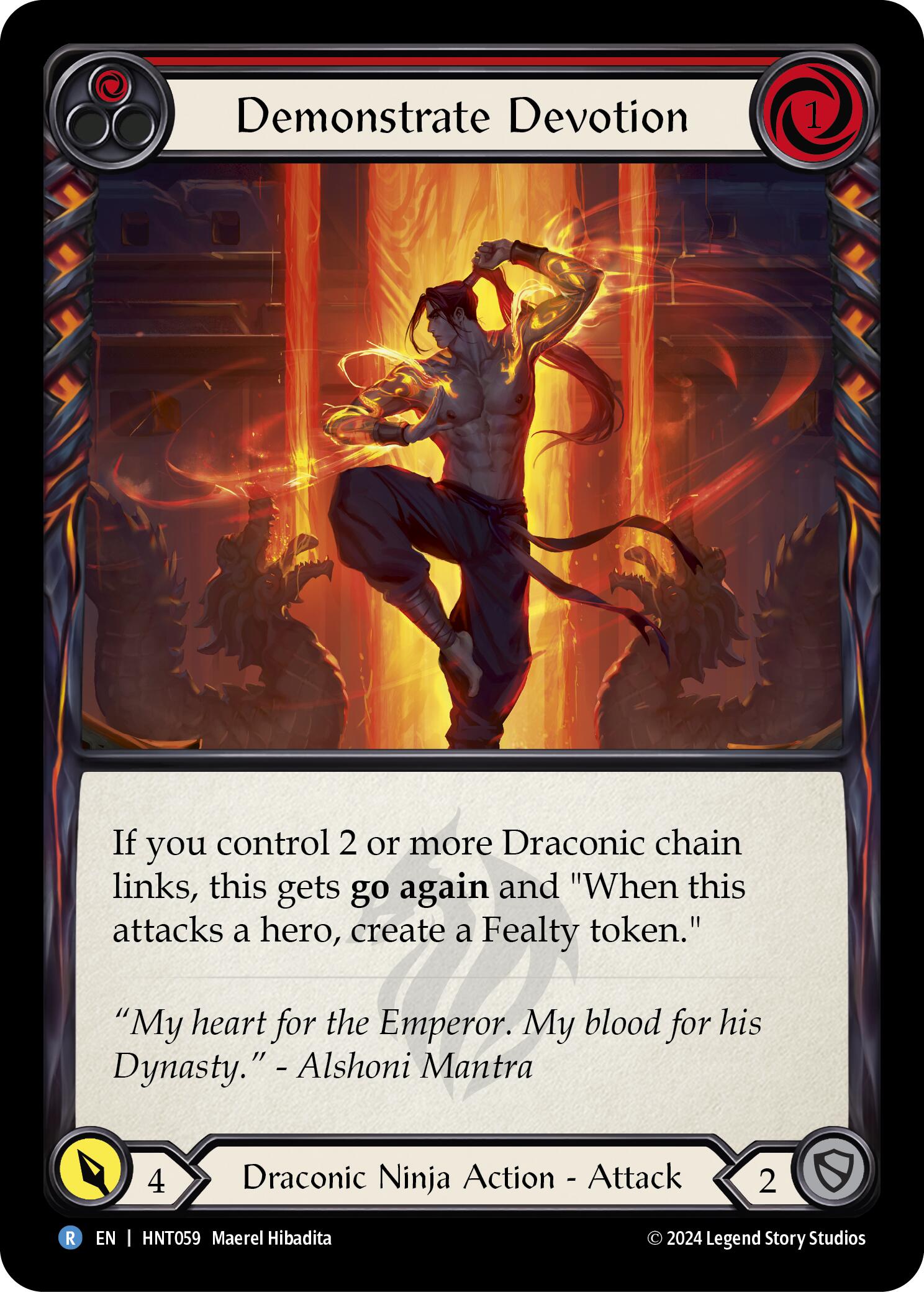 Demonstrate Devotion (Red) [HNT059] (The Hunted)  Rainbow Foil | GnG Games