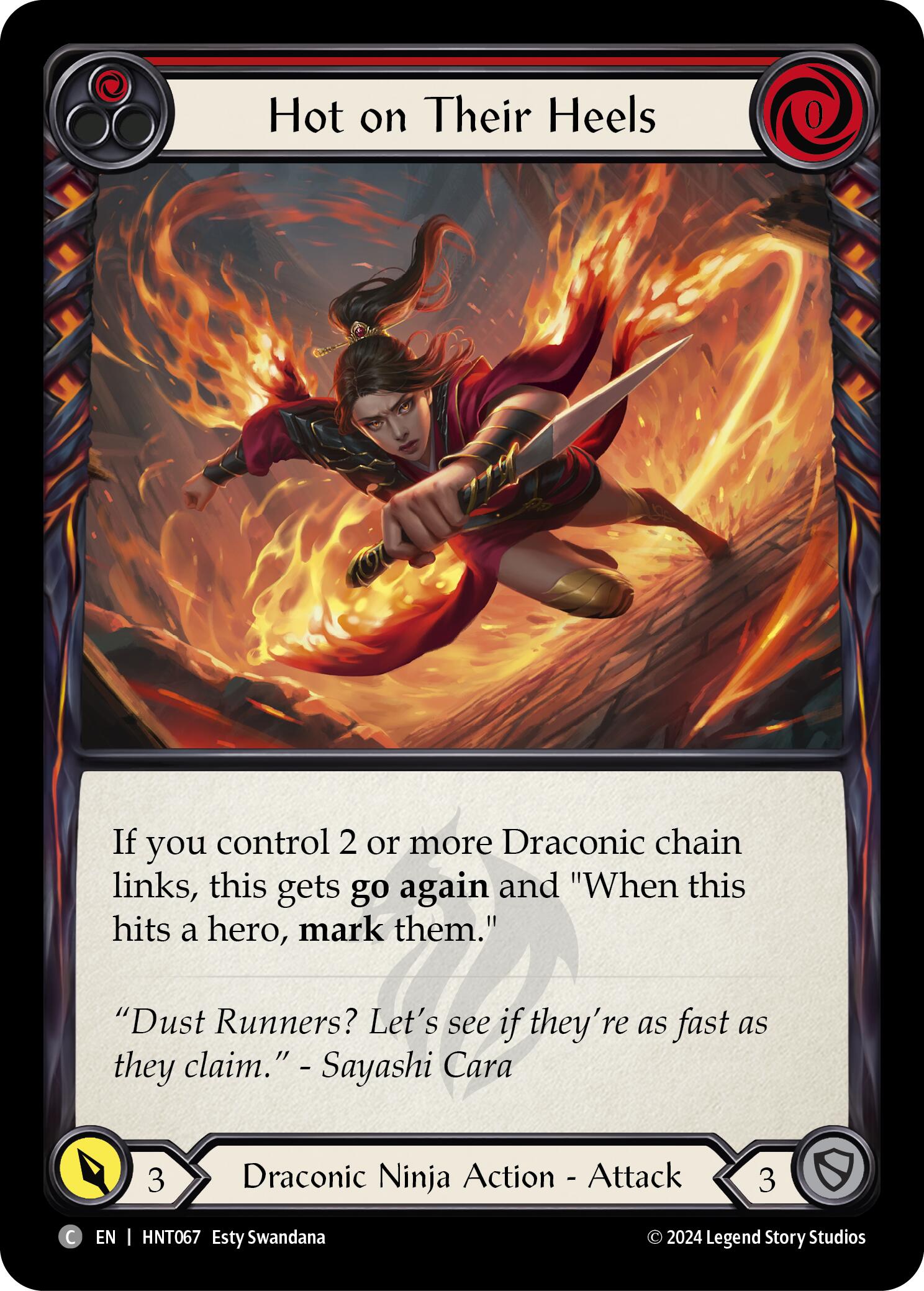 Hot on Their Heels (Red) [HNT067] (The Hunted)  Rainbow Foil | GnG Games