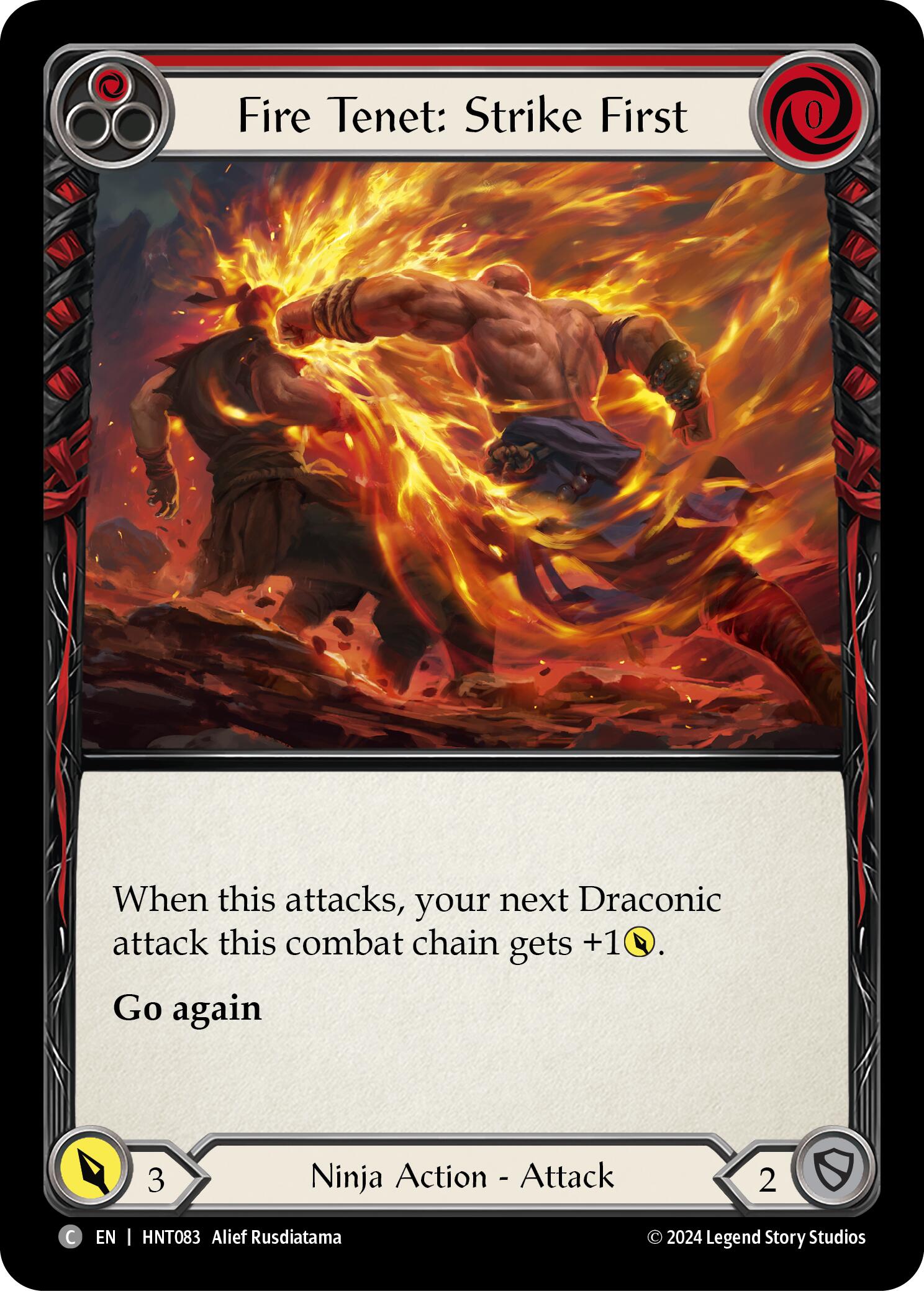 Fire Tenet: Strike First (Red) [HNT083] (The Hunted)  Rainbow Foil | GnG Games