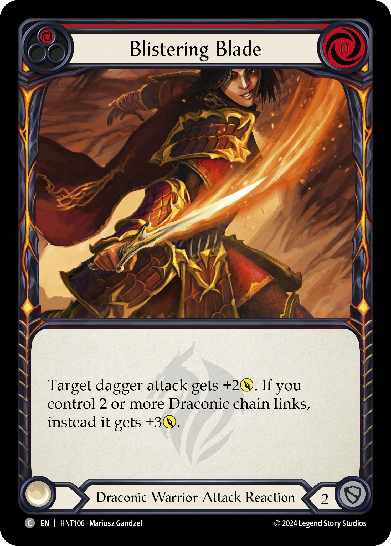 Blistering Blade (Red) [HNT106] (The Hunted)  Rainbow Foil | GnG Games