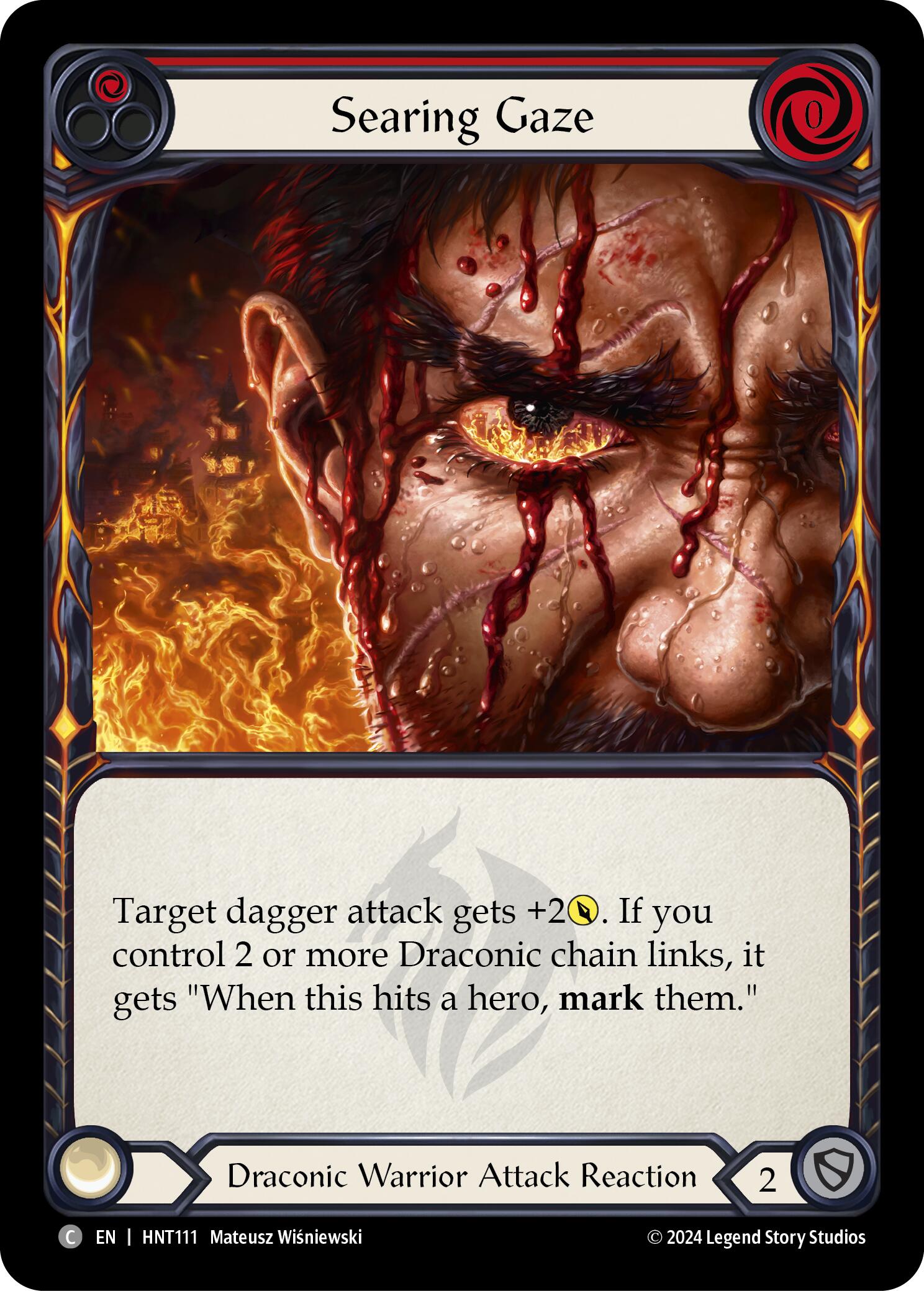 Searing Gaze (Red) [HNT111] (The Hunted)  Rainbow Foil | GnG Games