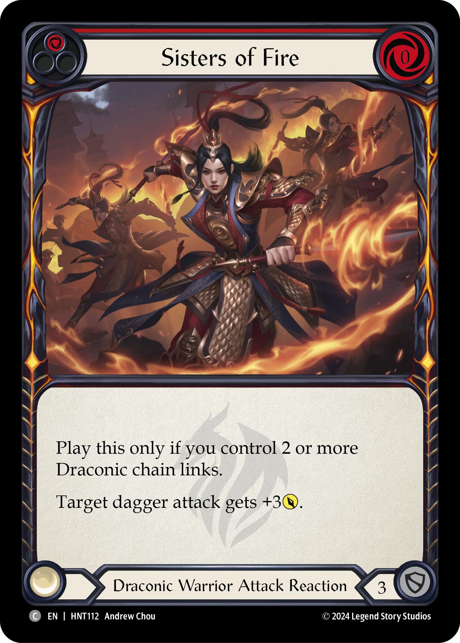 Sisters of Fire (Red) [HNT112] (The Hunted)  Rainbow Foil | GnG Games